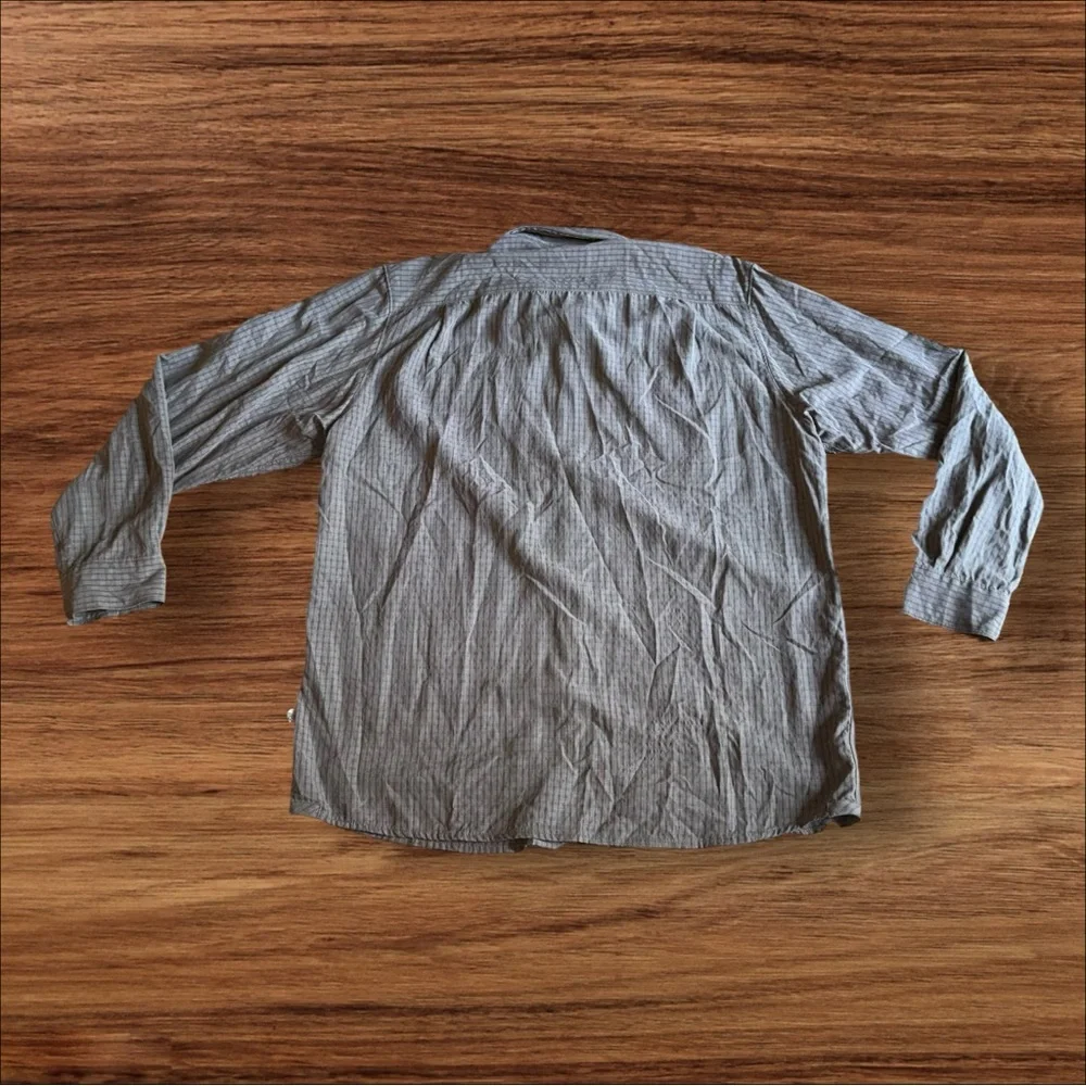 The North Face Button Up Stripes‎ Brown Shirt Zip Pocket Long Sleeve Sz XL